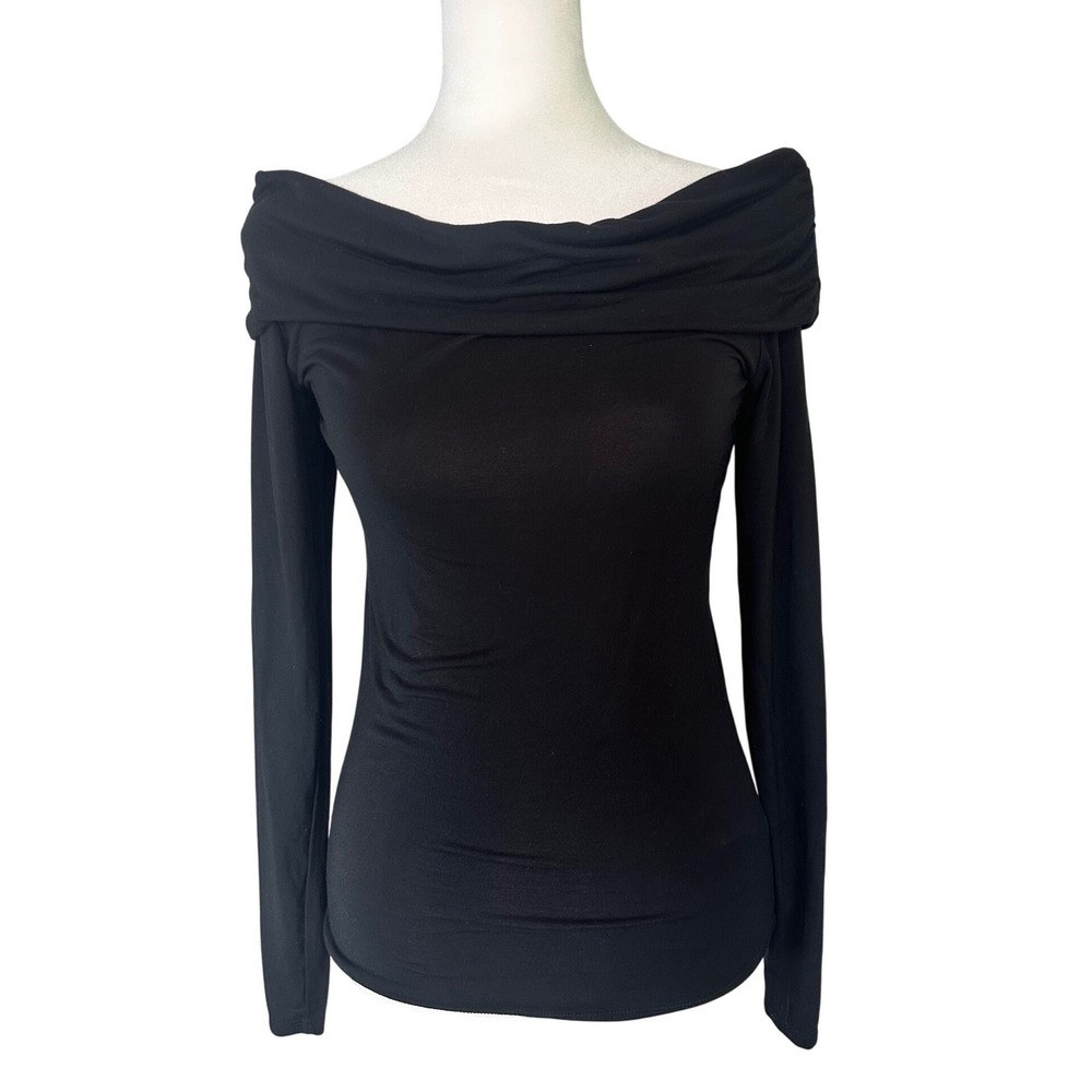 Rebecca Minkoff Off the Shoulder Black Long Sleeve Size Small